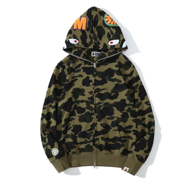 Anime Hoodie Shark Camo met volledige ritssluiting - Premium  from KIYOO Royal Brand - Just €94.61! Shop now at KIYOO Royal Brand