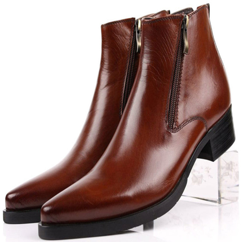 High-top Pointed Toe Style Pure Leather To Create Cowhide Ankle Boots - Premium Boots from My Store - Just €312.24! Shop now at KIYOO Royal Brand