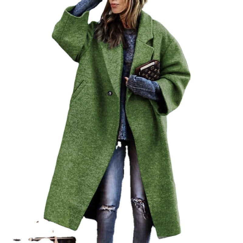 European And American Women's New Long Sleeved Large Woolen Overcoat - Premium Dames Jassen from My Store - Just €66.32! Shop now at KIYOO Royal Brand