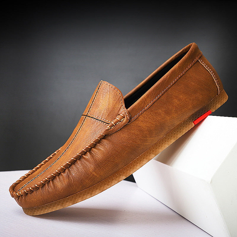 Spring New Men's Casual Lazy Small Leather Shoes - Premium Loafers from My Store - Just €64.90! Shop now at KIYOO Royal Brand