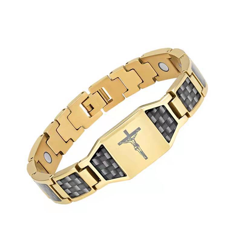 High-end Fashion Carbon Fiber Titanium Steel Magnetic Stone Negative Ion Energy Bracelet For Men - Premium Mannen Sieraden from My Store - Just €31.87! Shop now at KIYOO Royal Brand