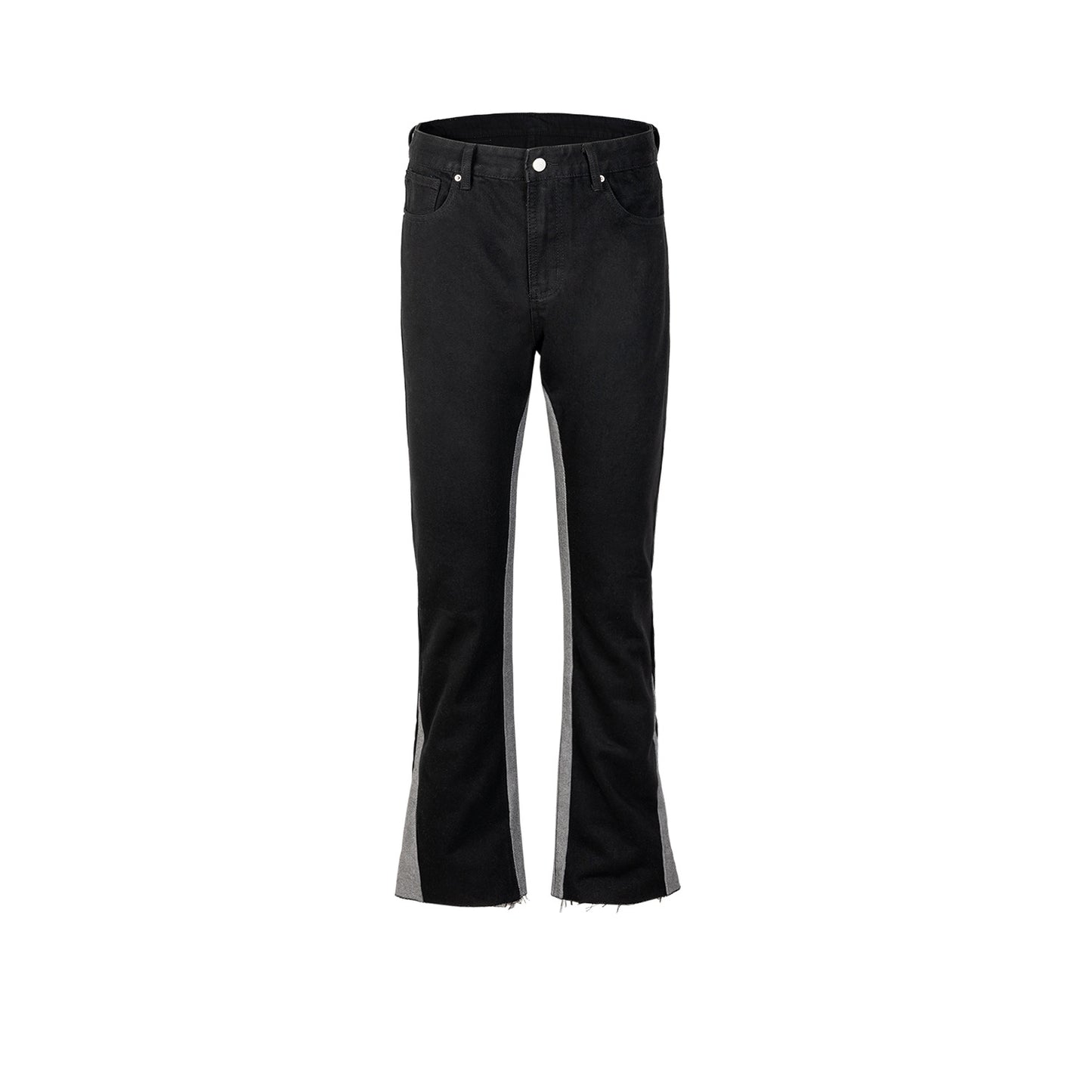 Men's Contrasting Black And Gray Trousers