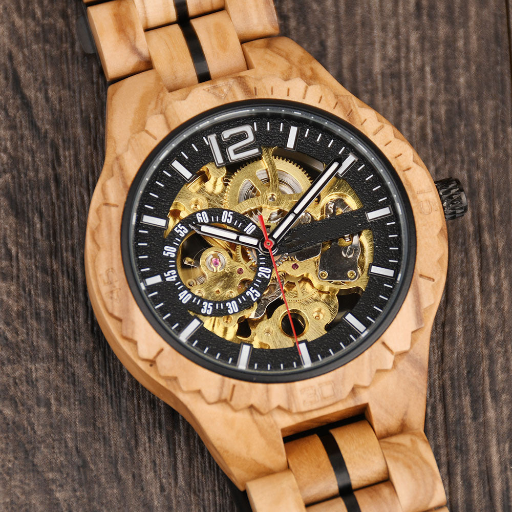 Fully Automatic Wooden Mechanical Watch - Premium Watches from My Store - Just €77.08! Shop now at KIYOO Royal Brand