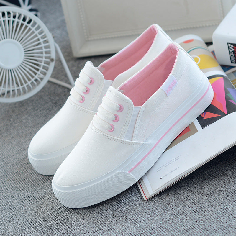 Summer Student Spring One-step Lazy  Flat White Shoes - Premium Dames sportschoenen from My Store - Just €32.56! Shop now at KIYOO Royal Brand