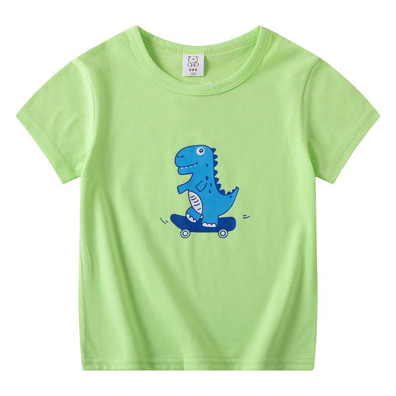 Children's Short Sleeve Boys And Girls T-shirt Cartoon Half Sleeve Top