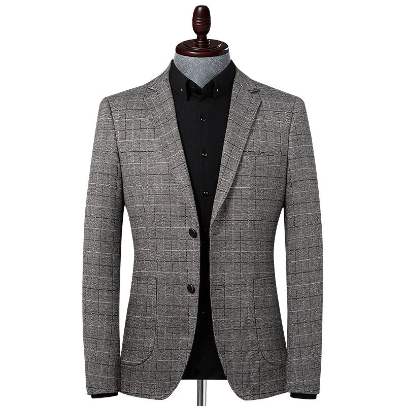 Plaid Suit Men Stretch Casual Slim Fit - Premium Pakken & Stropdassen from My Store - Just €84.45! Shop now at KIYOO Royal Brand