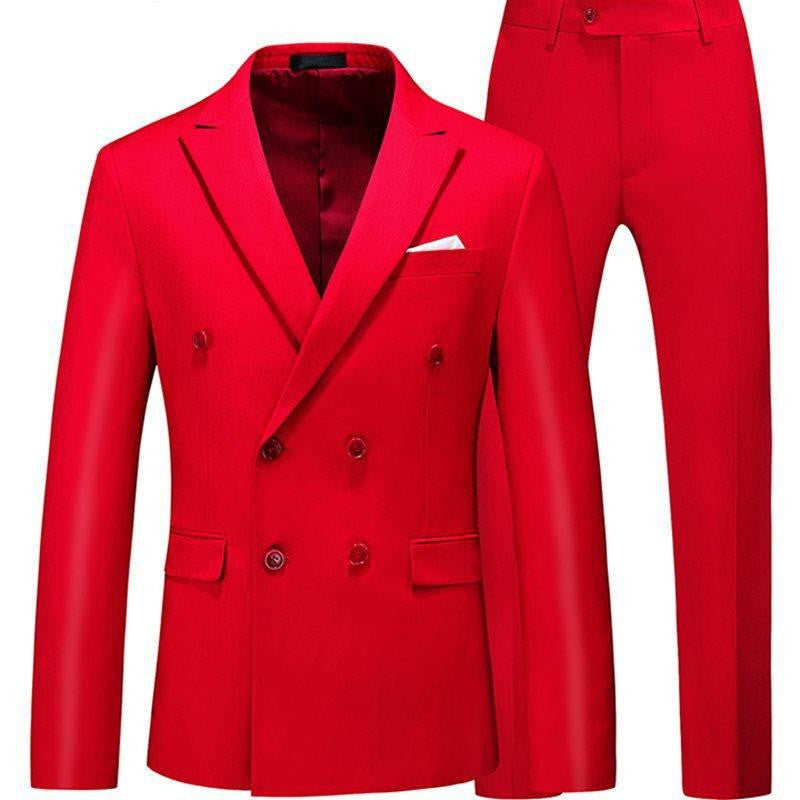 Men 2 Pieces Slim Fit Casual Tuxedo Suit Male Suits Set - Premium Pakken & Stropdassen from My Store - Just €108.14! Shop now at KIYOO Royal Brand