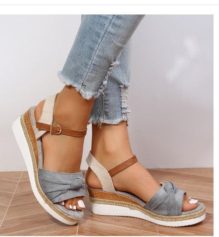 Women's Sandals With Bow Rope Bottom Lightweight Casual - Premium Sandalen from My Store - Just €55.91! Shop now at KIYOO Royal Brand