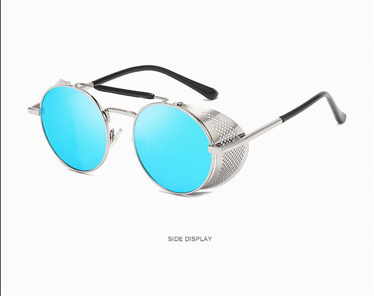 European And American New Steampunk Glasses Retro Color Film Reflective Aviator Sunglasses - Premium Zonnebrillen from My Store - Just €27.73! Shop now at KIYOO Royal Brand