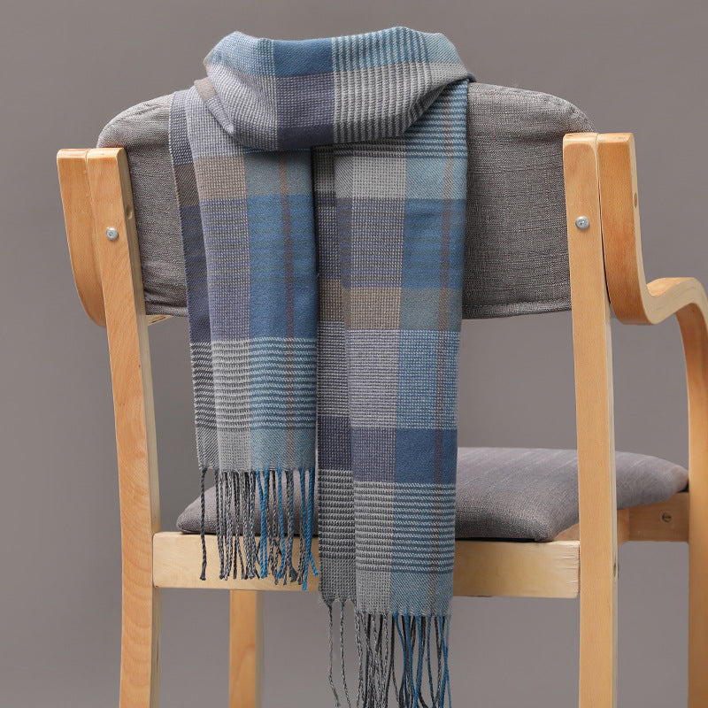 Cashmere Fringed Couple's Checked Scarf