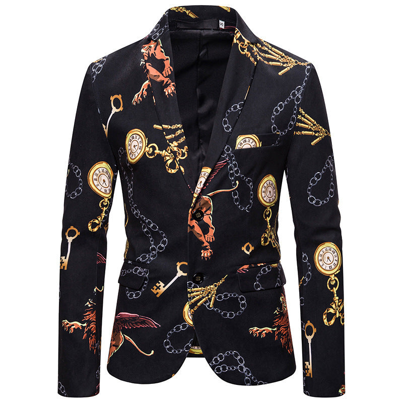 European And American Style Irregular Chain Printing High-grade Flower Suit Men - Premium Pakken & Stropdassen from My Store - Just €70.44! Shop now at KIYOO Royal Brand