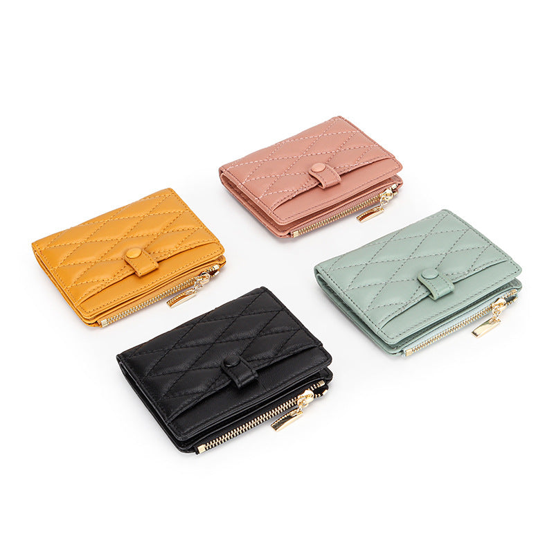 Sheepskin Short Purse Women's Card Bag Ringer Pocket Fold In Half - Premium Portemennees from My Store - Just €34.65! Shop now at KIYOO Royal Brand