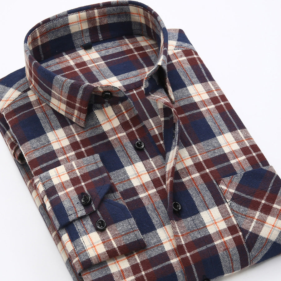 Casual All-match Plaid Long-sleeved Shirt Men - Premium Overhemden from My Store - Just €23.87! Shop now at KIYOO Royal Brand