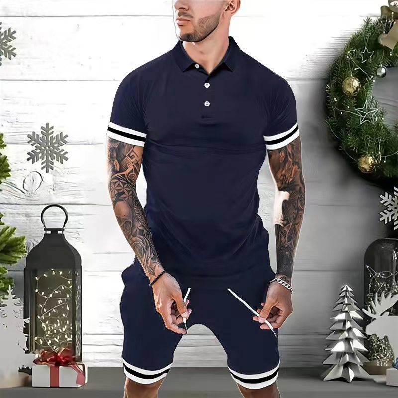 Mens Short Sets 2 Piece Outfits Polo Shirt Fashion Summer Tracksuits Casual Set Short Sleeve And Shorts Set For Men - Premium korte broeken/shirts from My Store - Just €28.72! Shop now at KIYOO Royal Brand