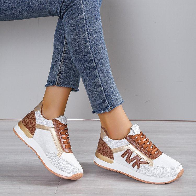 Women's Fashion Casual Printing Lace Up Round Toe Color Matching Running Shoes - Premium Dames sportschoenen from My Store - Just €35.82! Shop now at KIYOO Royal Brand