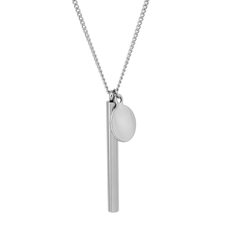 Long Post Round Piece Necklace Sweater Chain Stainless Steel Long Necklace For Men And Women - Premium Heren Sieraden from My Store - Just €12.55! Shop now at KIYOO Royal Brand