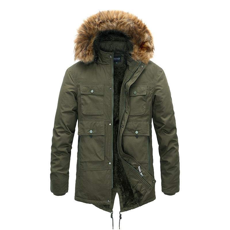 Winter Coat Men's Cashmere Long Cotton-padded Jacket - Premium Jassen from My Store - Just €86.69! Shop now at KIYOO Royal Brand