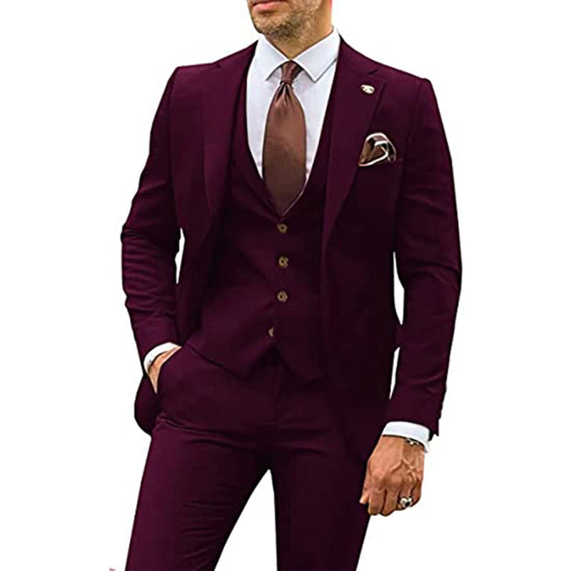 Men's Fashion Casual Slim Suit Three Pieces