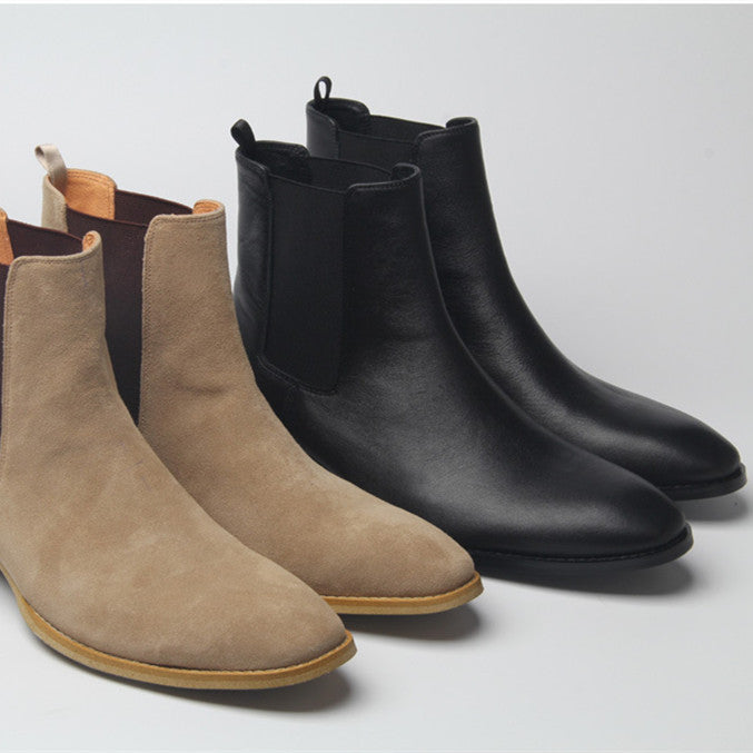 Men's Pointed Deerskin Elastic Martin Boots - Premium Boots from My Store - Just €260.44! Shop now at KIYOO Royal Brand