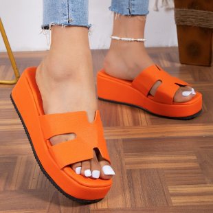 Thick Bottom Square Head Color Slippers Thick Bottom Solid Color Sandals For Women - Premium Sandalen from My Store - Just €41.83! Shop now at KIYOO Royal Brand