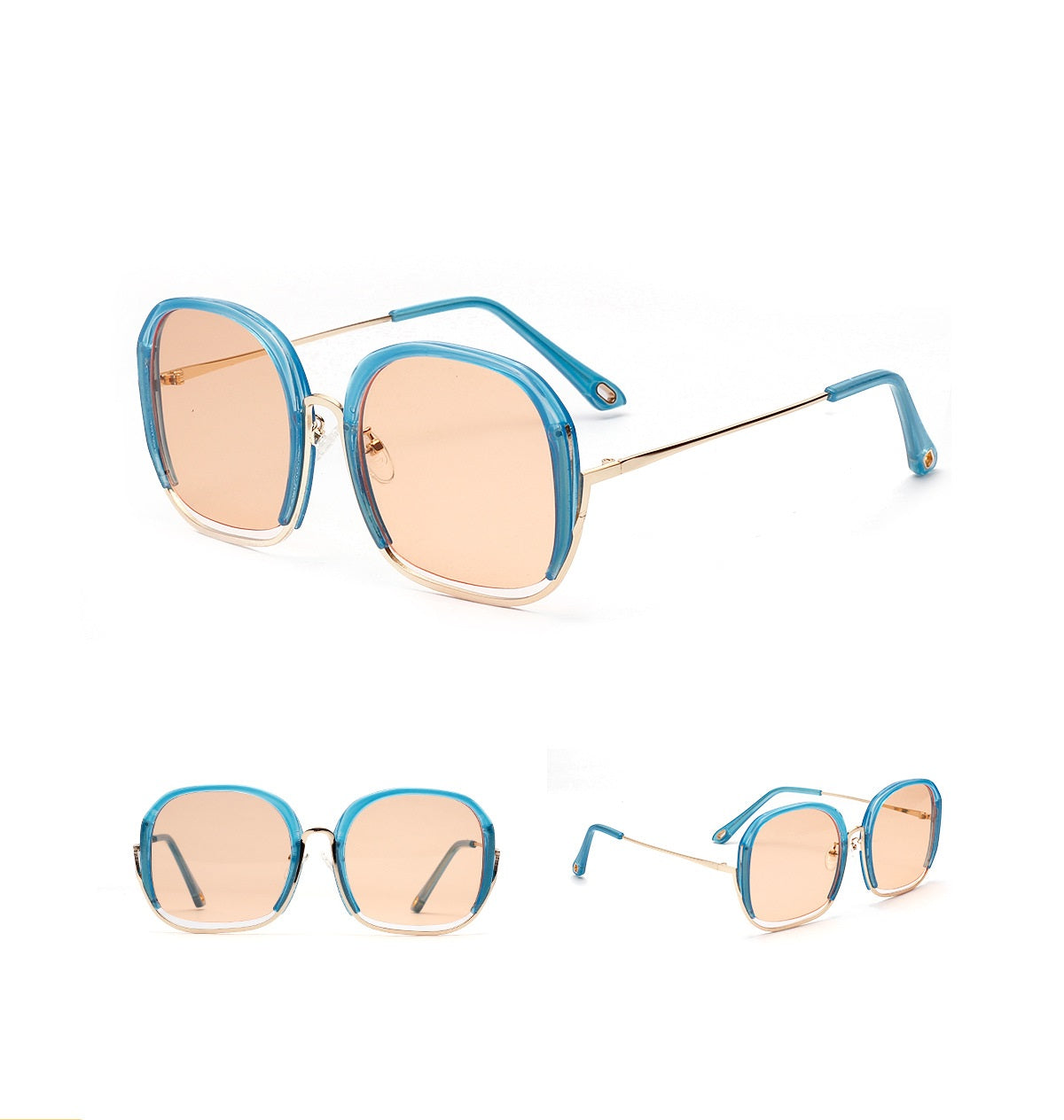 Colorful Fashionable Large Half Frame Sunglasses For Women - Premium Dames brillen from My Store - Just €30.57! Shop now at KIYOO Royal Brand