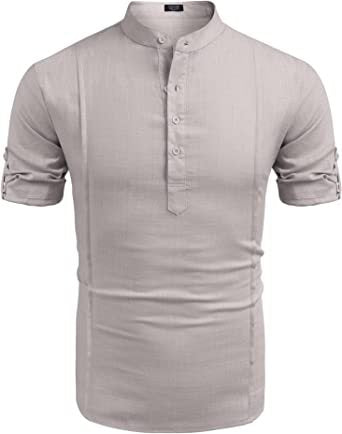 Henley Style Linen Shirt