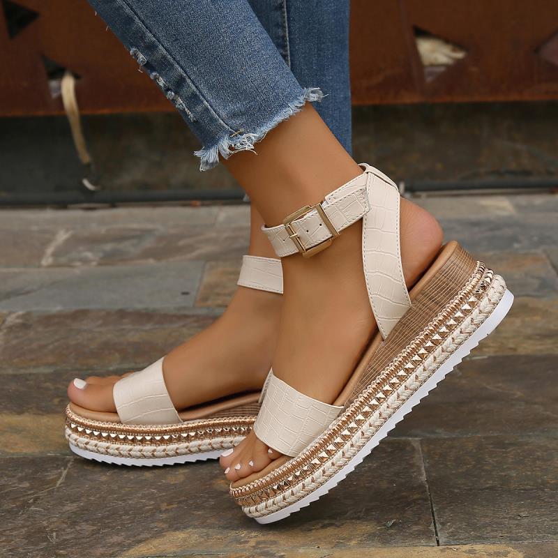 Women's Plus Size Rope Bottom Platform Sandals - Premium Sandalen from My Store - Just €59.71! Shop now at KIYOO Royal Brand