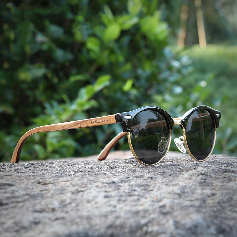 Walnut Wood Glasses Ultralight Polarized - Premium Zonnebrillen from My Store - Just €168.68! Shop now at KIYOO Royal Brand