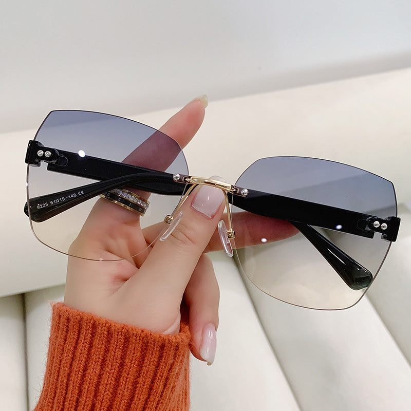 Women's Fashion Casual Hundred With Frameless Sunglasses - Premium Dames brillen from My Store - Just €23.93! Shop now at KIYOO Royal Brand