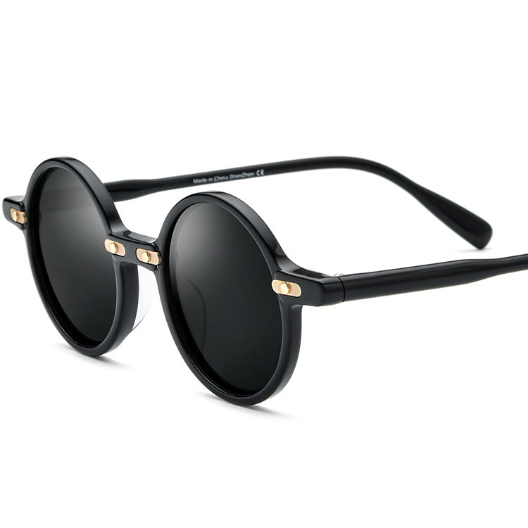 Classic Retro Plate Round Sunglasses Man - Premium Zonnebrillen from My Store - Just €104! Shop now at KIYOO Royal Brand