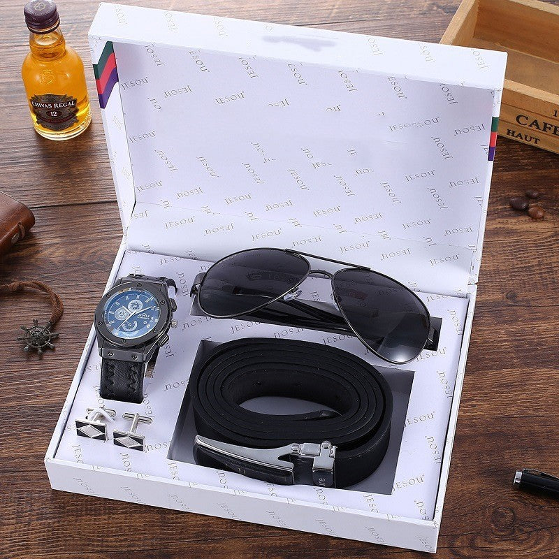 Business Belt Wallet Wrist Watch Pen Gift Box Set For Men - Premium Riemen from My Store - Just €59.11! Shop now at KIYOO Royal Brand