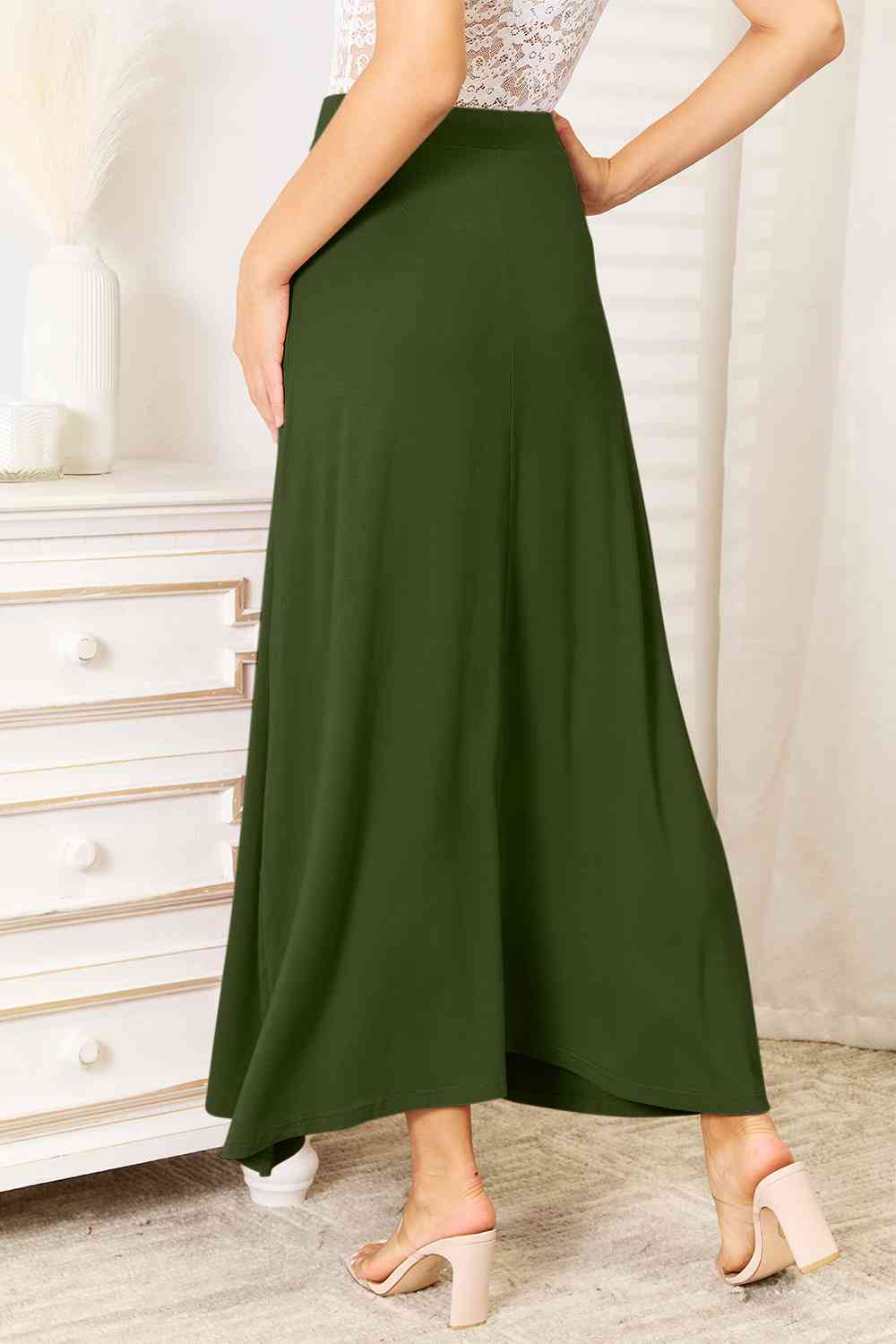 zachte rayon maxi-rok met trekkoord in de taille - Premium  from KIYOO Royal Brand - Just €15.99! Shop now at KIYOO Royal Brand