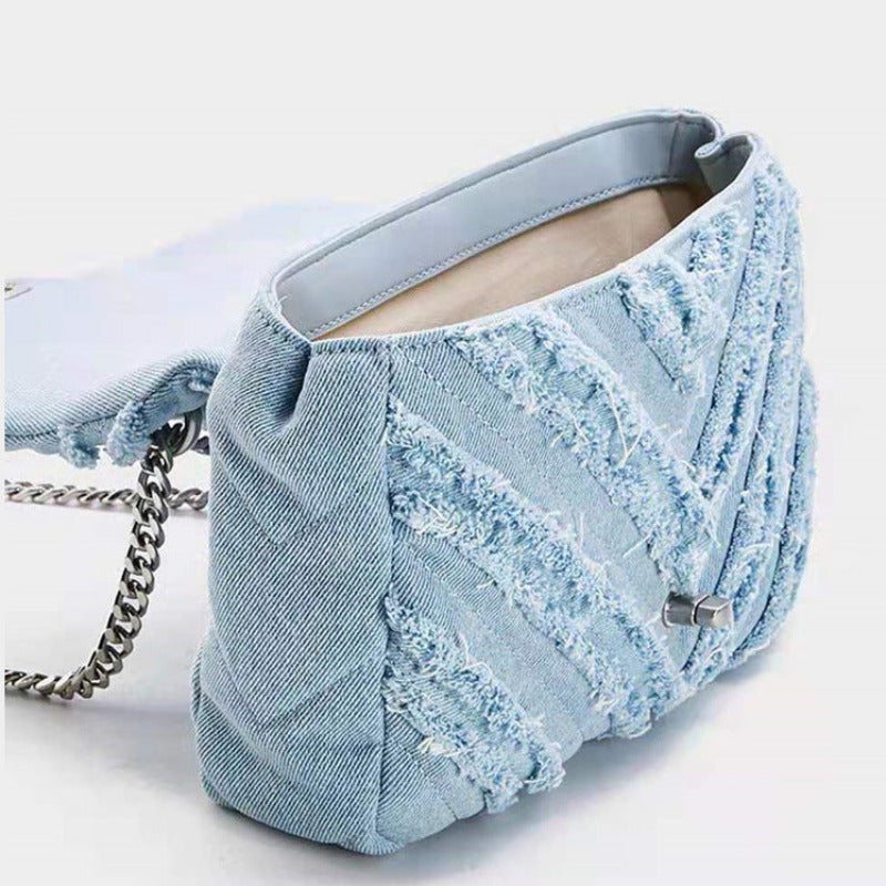 Denim Chain Bag - Premium new arrivals from KIYOO Royal Brand - Just €60.06! Shop now at KIYOO Royal Brand