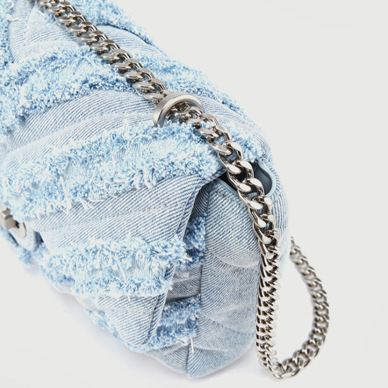 Denim Chain Bag - Premium new arrivals from KIYOO Royal Brand - Just €60.06! Shop now at KIYOO Royal Brand