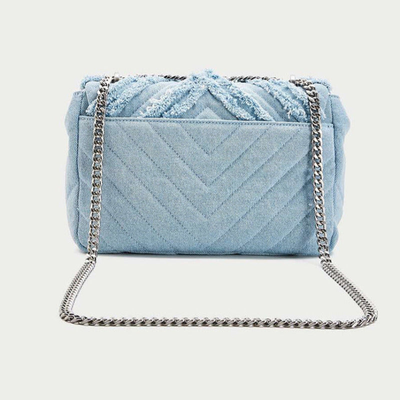 Denim Chain Bag - Premium new arrivals from KIYOO Royal Brand - Just €60.06! Shop now at KIYOO Royal Brand